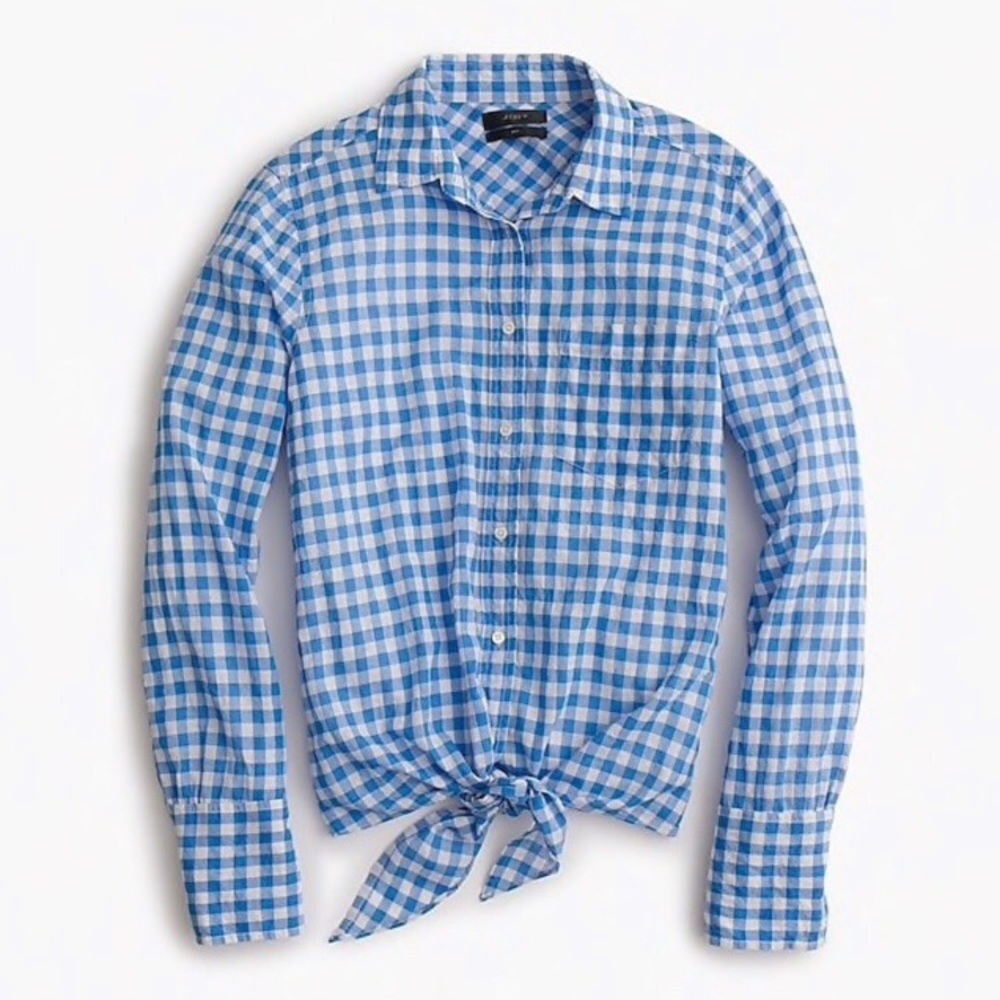 J. Crew Tie-Front Button Down - image 3